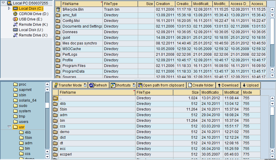 Перенос запросов файлами sap